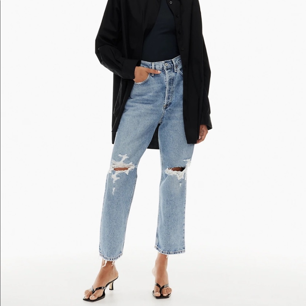 AGOLDE JEANS: 90’s crop, mid rise loose straight